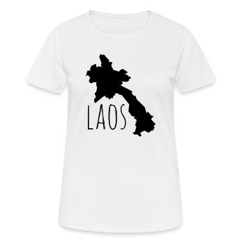 Laos - Frauen T-Shirt atmungsaktiv - Weiß - Vorne - AI Model Female 172 dark (172cm)