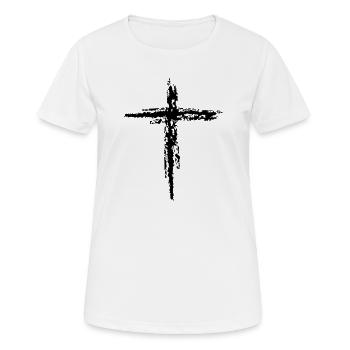 Kreuz - Frauen T-Shirt atmungsaktiv - Weiß - Vorne - AI Model Female 172 dark (172cm)