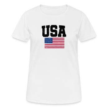 United States - Women's Breathable T-Shirt - white - Front - AI Model Female 172 dark (172cm)