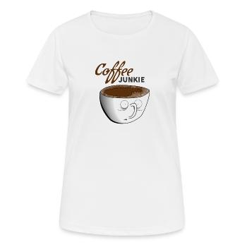 Café Junkie - T-shirt respirant Femme - blanc - Devant - AI Model Female 172 dark (172cm)