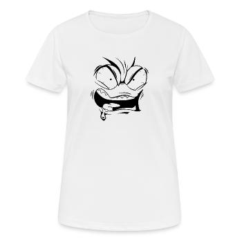 Visage en colère - T-shirt respirant Femme - blanc - Devant - AI Model Female 172 dark (172cm)