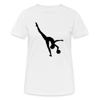 Gymnastik - Frauen T-Shirt atmungsaktiv - Weiß - Vorne - AI Model Female 172 dark (172cm)