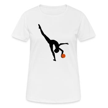 Gymnastik - Frauen T-Shirt atmungsaktiv - Weiß - Vorne - AI Model Female 172 dark (172cm)
