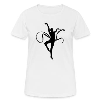 Gymnastik - Frauen T-Shirt atmungsaktiv - Weiß - Vorne - AI Model Female 172 dark (172cm)