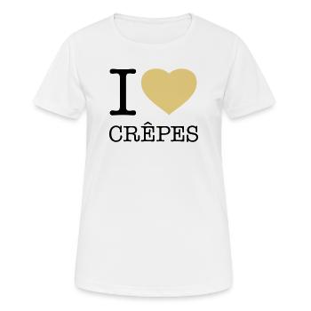 J’ADORE LES CRÊPES Crêpes - T-shirt respirant Femme - blanc - Devant - AI Model Female 172 dark (172cm)