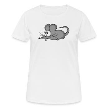 Souris souris mousi petites souris rat rongeur - T-shirt respirant Femme - blanc - Devant - AI Model Female 172 dark (172cm)