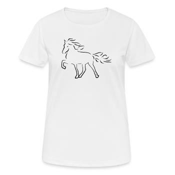 Islandpferd - Frauen T-Shirt atmungsaktiv - Weiß - Vorne - AI Model Female 172 dark (172cm)
