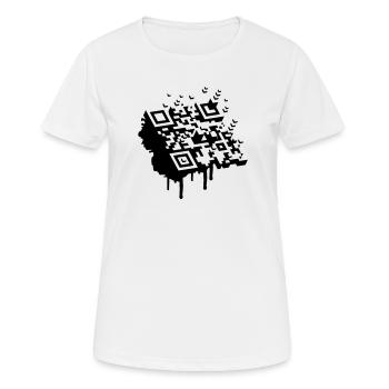 A 3D bar code as a graffiti - Women's Breathable T-Shirt - white - Front - AI Model Female 172 dark (172cm)
