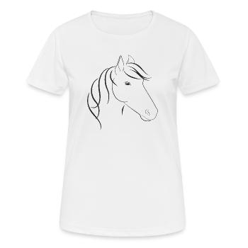 Tête de cheval avec cheval Maehne - T-shirt respirant Femme - blanc - Devant - AI Model Female 172 dark (172cm)