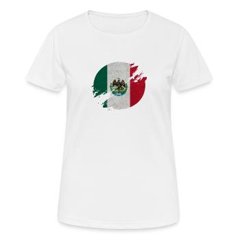 Mexiko Kreis / Flagge Geschenk - Frauen T-Shirt atmungsaktiv - Weiß - Vorne - AI Model Female 172 dark (172cm)