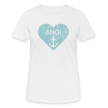 Maritimes Herz - Frauen T-Shirt atmungsaktiv - Weiß - Vorne - AI Model Female 172 dark (172cm)
