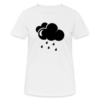 Wolke mit Regentropfen - Frauen T-Shirt atmungsaktiv - Weiß - Vorne - AI Model Female 172 dark (172cm)