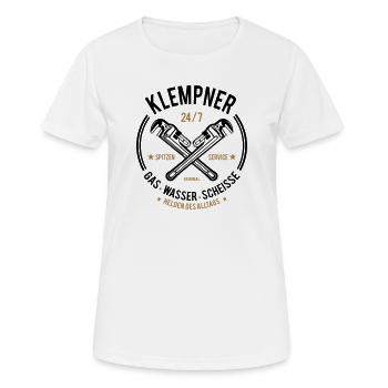 Klempner - Gas, Wasser, Scheiße - Frauen T-Shirt atmungsaktiv - Weiß - Vorne - AI Model Female 172 dark (172cm)