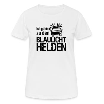 Blaulicht Polizei Feuerwehr Sanitäter Geschenk - Frauen T-Shirt atmungsaktiv - Weiß - Vorne - AI Model Female 172 dark (172cm)