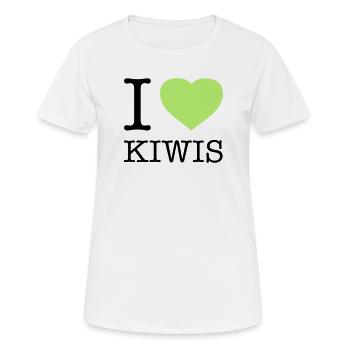 J’AIME LES KIWIS Kiwi - T-shirt respirant Femme - blanc - Devant - AI Model Female 172 dark (172cm)