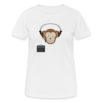 Monkey with headphones music - Women's Breathable T-Shirt - white - Front - AI Model Female 172 dark (172cm)