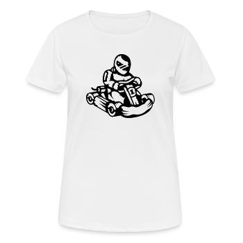 Kart Rennauto - Frauen T-Shirt atmungsaktiv - Weiß - Vorne - AI Model Female 172 dark (172cm)