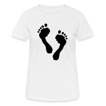 Füsse Silhouette - Frauen T-Shirt atmungsaktiv - Weiß - Vorne - AI Model Female 172 dark (172cm)