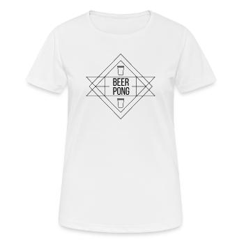 Beer Pong Crest - Frauen T-Shirt atmungsaktiv - Weiß - Vorne - AI Model Female 172 dark (172cm)