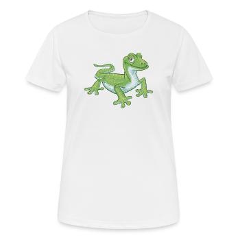 gecko vert - T-shirt respirant Femme - blanc - Devant - AI Model Female 172 dark (172cm)