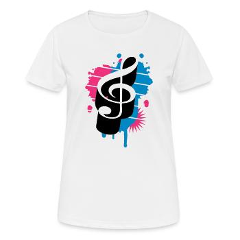 A clef as a graffiti - Women's Breathable T-Shirt - white - Front - AI Model Female 172 dark (172cm)