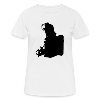 Feuerwehrmann - Frauen T-Shirt atmungsaktiv - Weiß - Vorne - AI Model Female 172 dark (172cm)