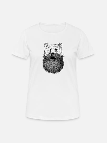 Bär oder Bart - Frauen T-Shirt atmungsaktiv - Weiß