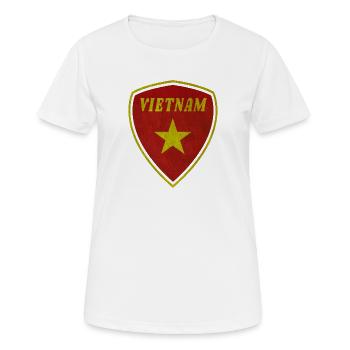 Vietnam Armoiries Vintage / Cadeau Hanoi drapeau - T-shirt respirant Femme - blanc - Devant - AI Model Female 172 dark (172cm)