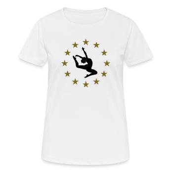 Springen & Sternen - Frauen T-Shirt atmungsaktiv - Weiß - Vorne - AI Model Female 172 dark (172cm)