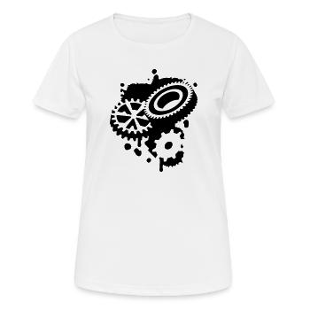Drei Zahnräder als Graffiti - Frauen T-Shirt atmungsaktiv - Weiß - Vorne - AI Model Female 172 dark (172cm)