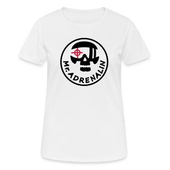 Mr. Adrenalin - Frauen T-Shirt atmungsaktiv - Weiß - Vorne - AI Model Female 172 dark (172cm)