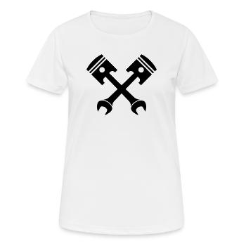 Emblème de clé de piston croisé - T-shirt respirant Femme - blanc - Devant - AI Model Female 172 dark (172cm)