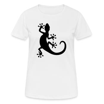 Gecko - Frauen T-Shirt atmungsaktiv - Weiß - Vorne - AI Model Female 172 dark (172cm)