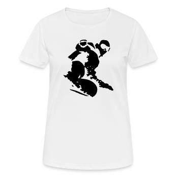 Snowboarding - Frauen T-Shirt atmungsaktiv - Weiß - Vorne - AI Model Female 172 dark (172cm)