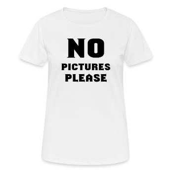 pas de photos s'il vous plaît - T-shirt respirant Femme - blanc - Devant - AI Model Female 172 dark (172cm)