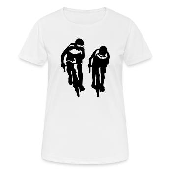 Rennrad - Frauen T-Shirt atmungsaktiv - Weiß - Vorne - AI Model Female 172 dark (172cm)