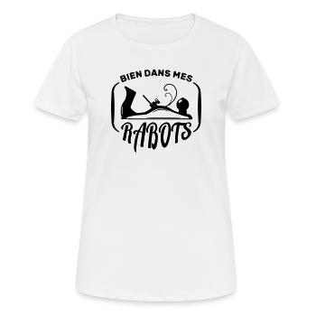 Menuisiers et Ébénistes bien dans ses rabots - T-shirt respirant Femme - blanc - Devant - AI Model Female 172 dark (172cm)