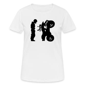 Quad - Frauen T-Shirt atmungsaktiv - Weiß - Vorne - AI Model Female 172 dark (172cm)