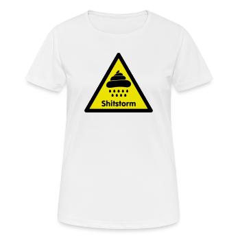 achtung shitstorm / flamewaer [2 color] - Frauen T-Shirt atmungsaktiv - Weiß - Vorne - AI Model Female 172 dark (172cm)