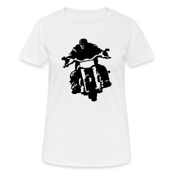biker - Women's Breathable T-Shirt - white - Front - AI Model Female 172 dark (172cm)