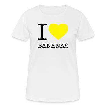 J’AIME LES BANANES Banane - T-shirt respirant Femme - blanc - Devant - AI Model Female 172 dark (172cm)