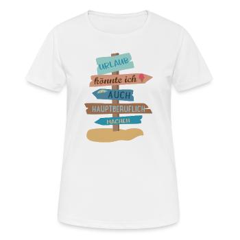 Urlaub - Frauen T-Shirt atmungsaktiv - Weiß - Vorne - AI Model Female 172 dark (172cm)