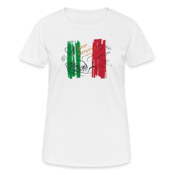 Buon Appetito Tricolore italienische Lebensmittel Teigwaren - Frauen T-Shirt atmungsaktiv - Weiß - Vorne - AI Model Female 172 dark (172cm)