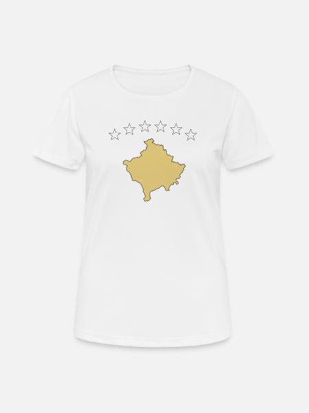 kosovo - Frauen T-Shirt atmungsaktiv - Weiß
