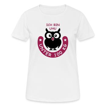 UHU unter hundert Kilo - Frauen T-Shirt atmungsaktiv - Weiß - Vorne - AI Model Female 172 dark (172cm)