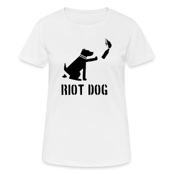 chien anti-émeute - T-shirt respirant Femme - blanc - Devant - AI Model Female 172 dark (172cm)