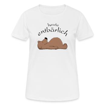 knuffiger Braunbär will entspannen - Frauen T-Shirt atmungsaktiv - Weiß - Vorne - AI Model Female 172 dark (172cm)