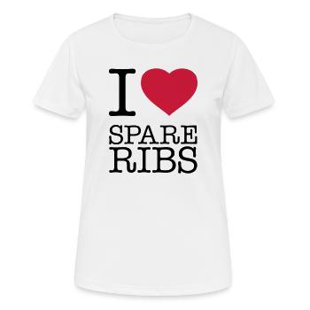I LOVE SPARE RIBS - Frauen T-Shirt atmungsaktiv - Weiß - Vorne - AI Model Female 172 dark (172cm)