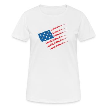USA United States Amerika Flagge - Frauen T-Shirt atmungsaktiv - Weiß - Vorne - AI Model Female 172 dark (172cm)