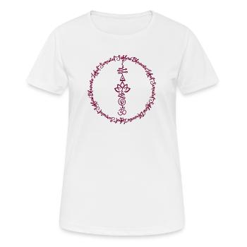 Motif de design samasta mantra de yoga - T-shirt respirant Femme - blanc - Devant - AI Model Female 172 dark (172cm)